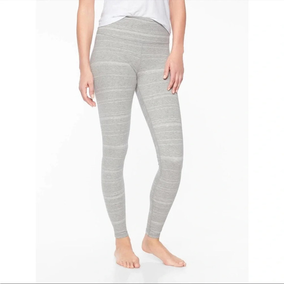 Athleta Meditation Daybreak Gray Stripe Tight - Picture 1 of 7